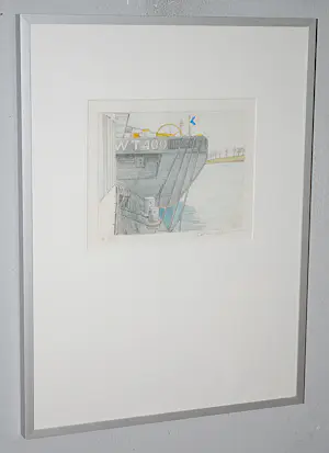 Ruben Rodriguez - aangemeerd schip - handgekleurde ets kopen? Bied vanaf 40!