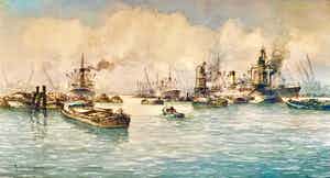 Marius de Jongere - wereldhaven Rotterdam in volle glorie verkocht voor € 495!