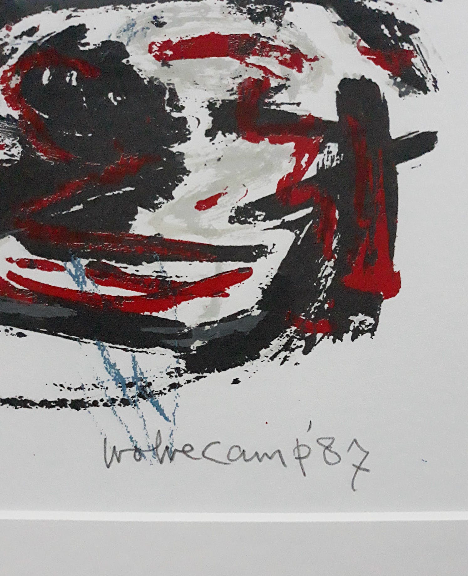 Theo Wolvecamp - Abstracte compositie, litho (mooi ingelijst) kopen? Bied vanaf 225!