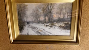 Louis Apol - Winterlandschap met laag staande zon door de bomen kopen? Bied vanaf 850!