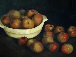 Jaap de Carpentier - GROOT vroeg ca. 1950 Stilleven met fruitschaal en appels - gesigneerd kopen? Bied vanaf 81!