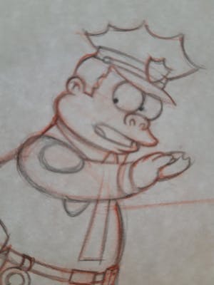 Matt Groening - lot van 2 originele productie tekeningen, The Simpsons, Chief Wiggum kopen? Bied vanaf 50!