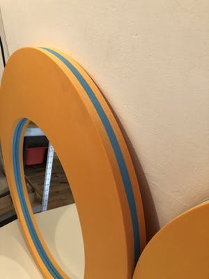 Niet of onleesbaar gesigneerd - 2 vintage Ikea spiegels, randen van foam kopen? Bied vanaf 1!