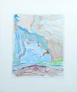 Paul Overhaus - Acryl op doek, bevestigd op paneel, Zonder titel - Ingelijst verkocht voor € 1!