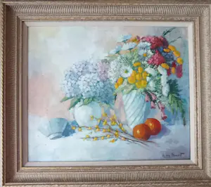 Arie-Kees van Noort - Vaas met bloemen en sinaasappels kopen? Bied vanaf 360!