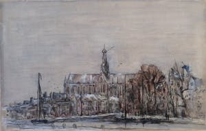 Antoon Markus - Spaarne met Sint Bavokerk in de winter (Haarlem) kopen? Bied vanaf 135!