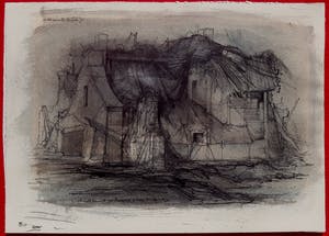 Dirkje Kuik - Het huis van Moll Magee, gemengde techniek op papier kopen? Bied vanaf 175!