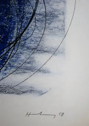 Hans Hartung - Pastel P.-1958-91 - Offsetlithografie gesigneerd - 1961 kopen? Bied vanaf 120!