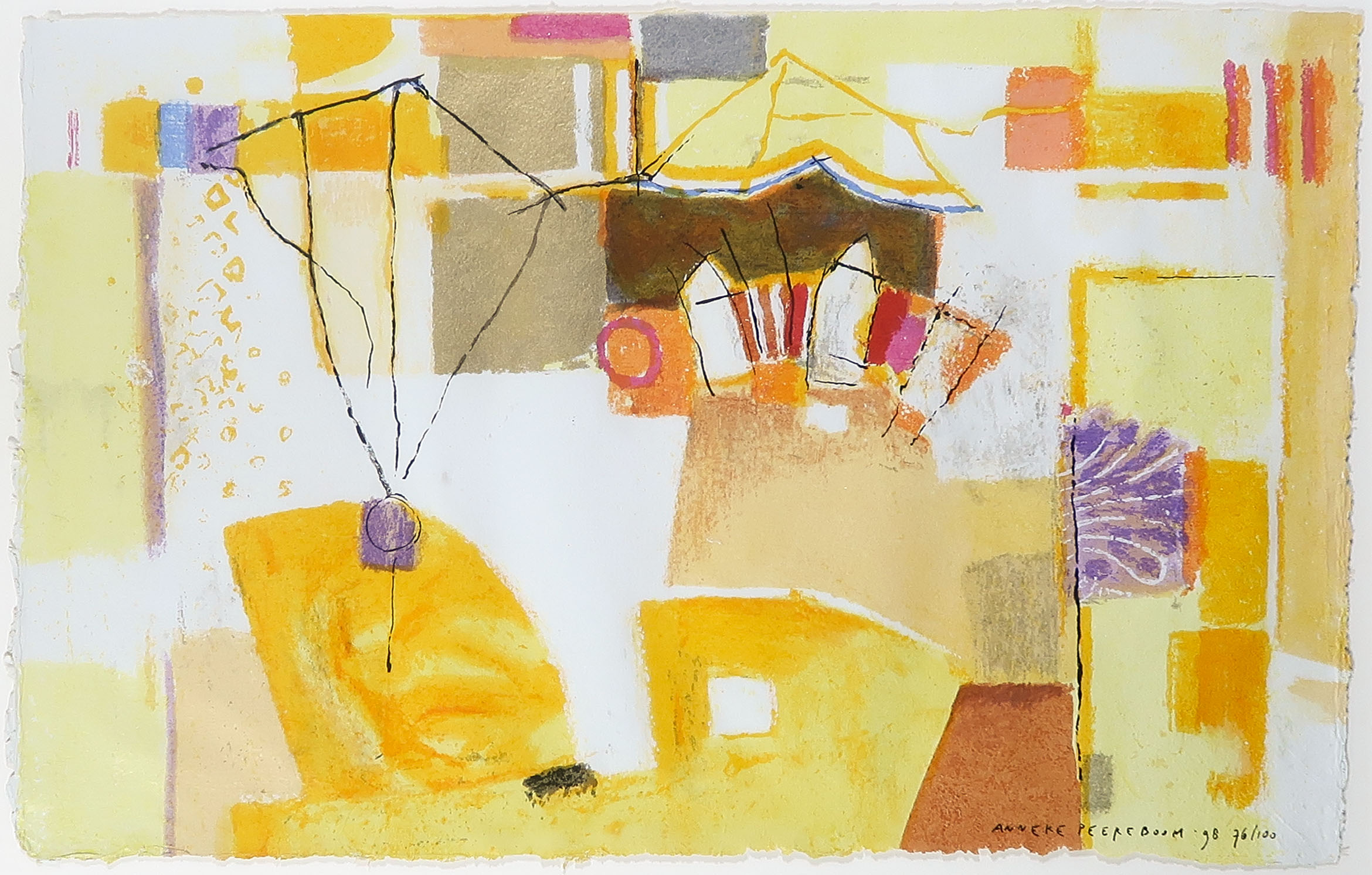 Anneke Peereboom - Zeefdruk, Zonder titel - Ingelijst kopen? Bied vanaf 20!