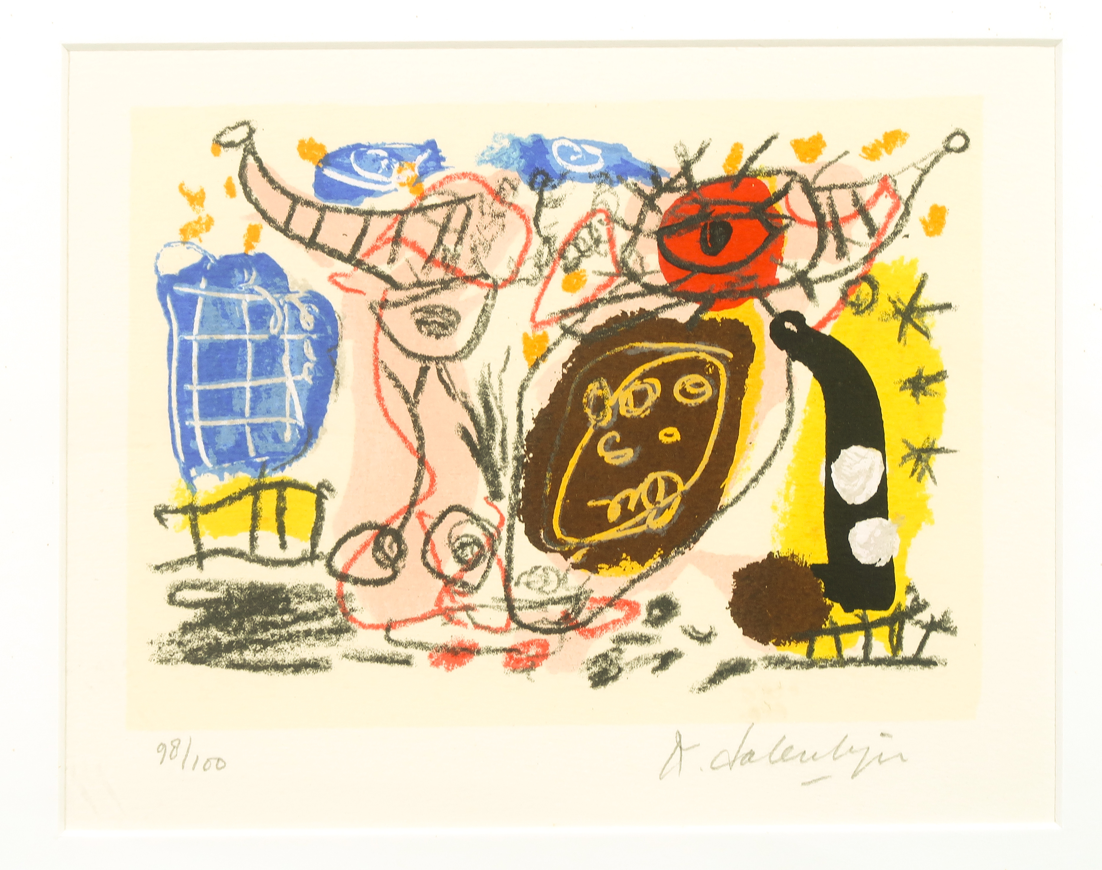 Kees Salentijn - Zeefdruk, Zonder titel - Ingelijst kopen? Bied vanaf 35!