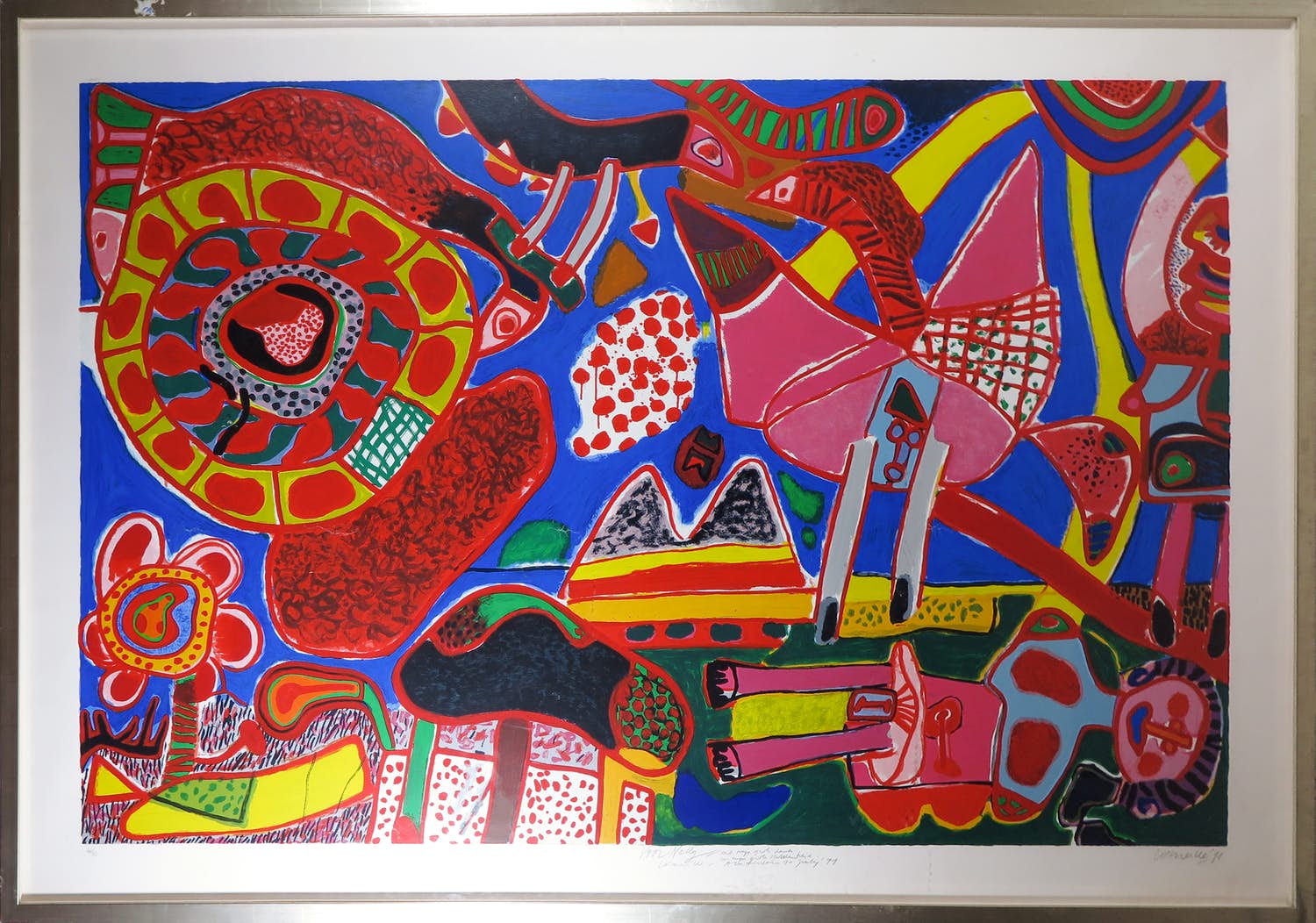 Corneille - Zeefdruk, Jardin des délices - Ingelijst (Zeer groot!) kopen? Bied vanaf 500!