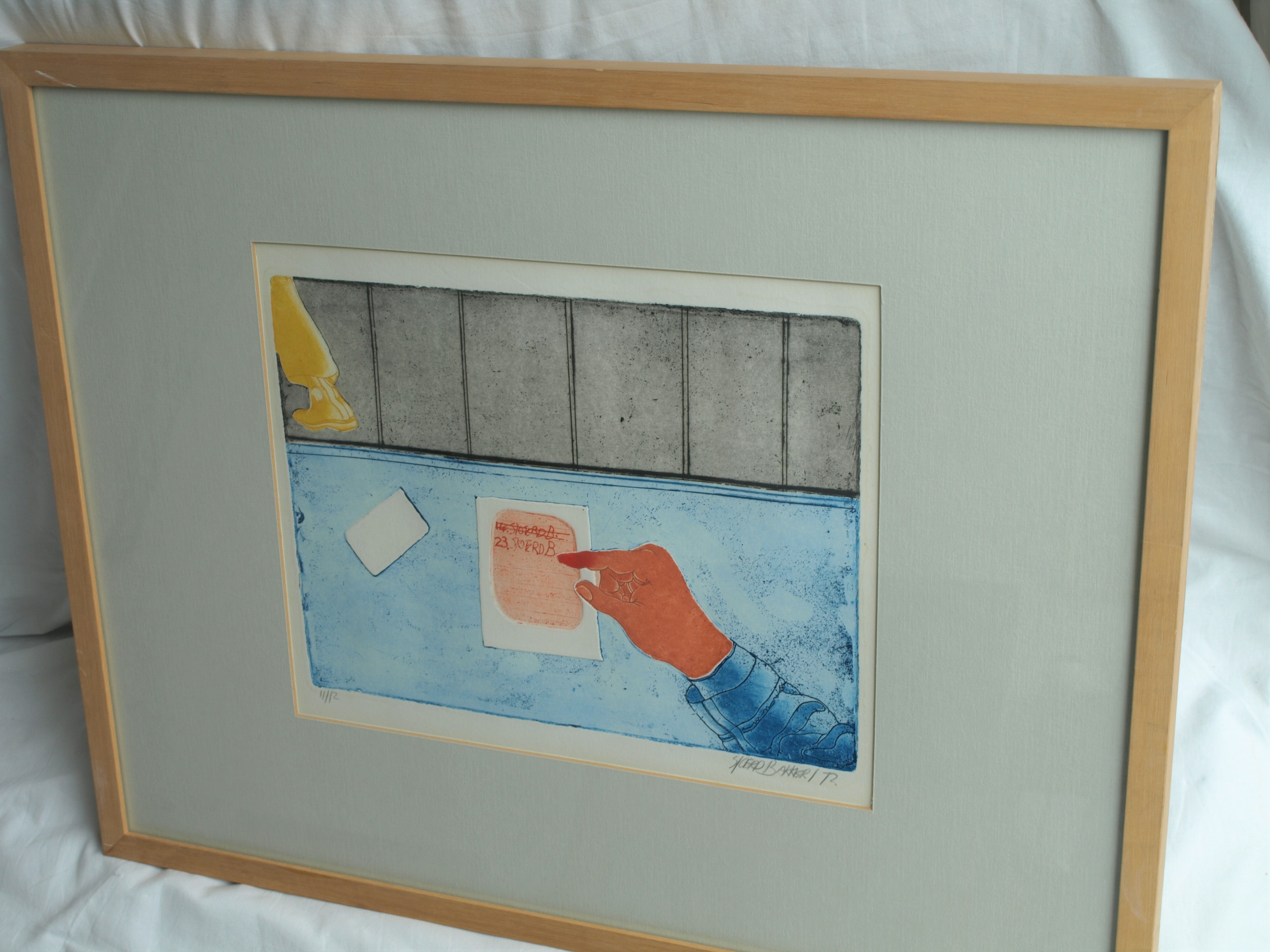 Sjoerd Bakker - Ets en aquatint , Veranderen van een afspraak – gesigneerd & ingelijst - 1972  kopen? Bied vanaf 1!