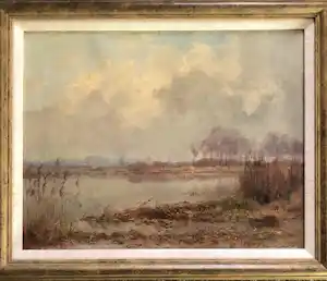 Goos Murman - Natuurgebied Dolsward Geldermalsen - Olieverf vendu pour 125€ !