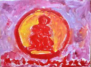 Anton Heyboer - Het symbool van de onschuld Kleurijke schildering verkocht voor € 450!