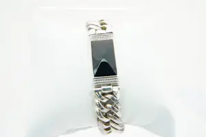 78 - MASSIEF (90gr) Zilveren chain small Buddha to Buddha armband - Onyx pyramid kopen? Bied vanaf 160!