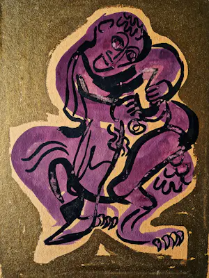 AcheterFrans Hollaardt - jaren 60 gemengde techniek (aquarel en inkt) fantasiefiguur - potloodgesigneerd? Enchérissez de 38!