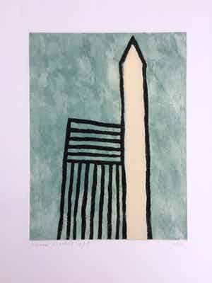 Harrie Gerritz - abstracte ets - 1997. verkocht voor € 85!