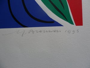 Yolande Brouwers - Zeefdruk. Titel, "Dans tussen hemel en aarde". kopen? Bied vanaf 15!