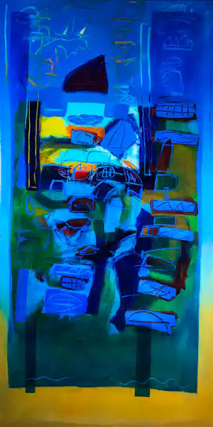 Pieter Vermeulen - Acryl op doek, Huisverhalen (Zeer groot) verkauft für € 200!