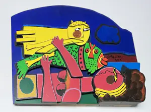 Corneille - Gesigneerd houtsculptuur: Barokke zomer II kopen? Bied vanaf 1800!