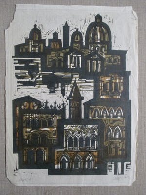 Akke Sins - Houtsnede "Venetie" kopen? Bied vanaf 45!