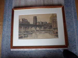 Marius Johannes Janssen - Ingekleurde Ets. West Nieuwland op het spoorwegviaduct. Rotterdam kopen? Bied vanaf 50!
