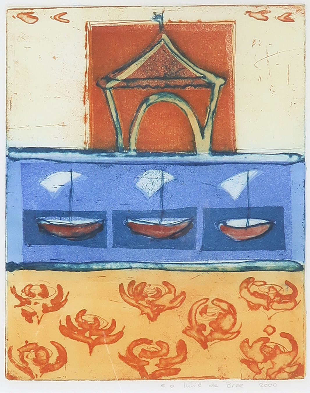 Lukie de Bree - Kleurenets en aquatint, Zonder titel - Ingelijst kopen? Bied vanaf 1!