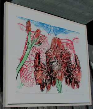 Erik Andriesse - Ingelijste litho; Amaryllis kopen? Bied vanaf 499!