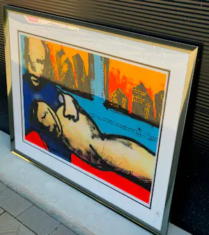 Herman Brood - grote ingelijste zeefdruk: Metro lovers kopen? Bied vanaf 695!