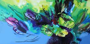 Tilly Wils - Zeefdruk: Le Bouquet - Ingelijst (bijzonder formaat) verkocht voor € 110!