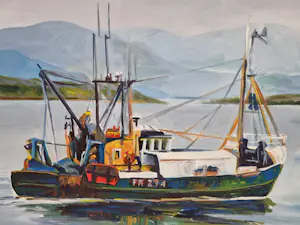 Niet of onleesbaar gesigneerd - Afrikaanse vissersboot kopen? Bied vanaf 10!