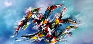 Gena - Abstract Blue verkocht voor € 300!