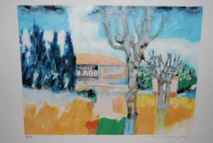 Willem Brauck - Frans landschap - ingelijste zeefdruk kopen? Bied vanaf 50!