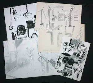 AcheterAnton Martineau - Lot van 5 unieke werken op papier!? Enchérissez de 1!