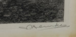 Johan Hemkes - Ets, Korendragershuisje - Ingelijst kopen? Bied vanaf 1!