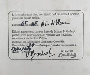 Corneille - Mooie litho in zwart-wit - Beperkte oplage - met certificaat kopen? Bied vanaf 185!