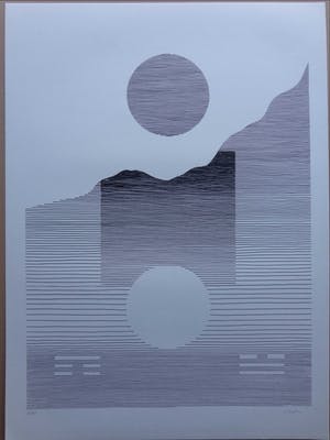 Michel Seuphor - LOT VAN 2 STUKS / GEOMETRIE / ZW-W LITHO / 75x55cm / SIG kopen? Bied vanaf 45!