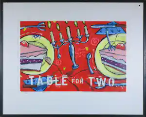 Selwyn Senatori - Zeefdruk, Table for two - Ingelijst (Groot) verkauft für € 45!