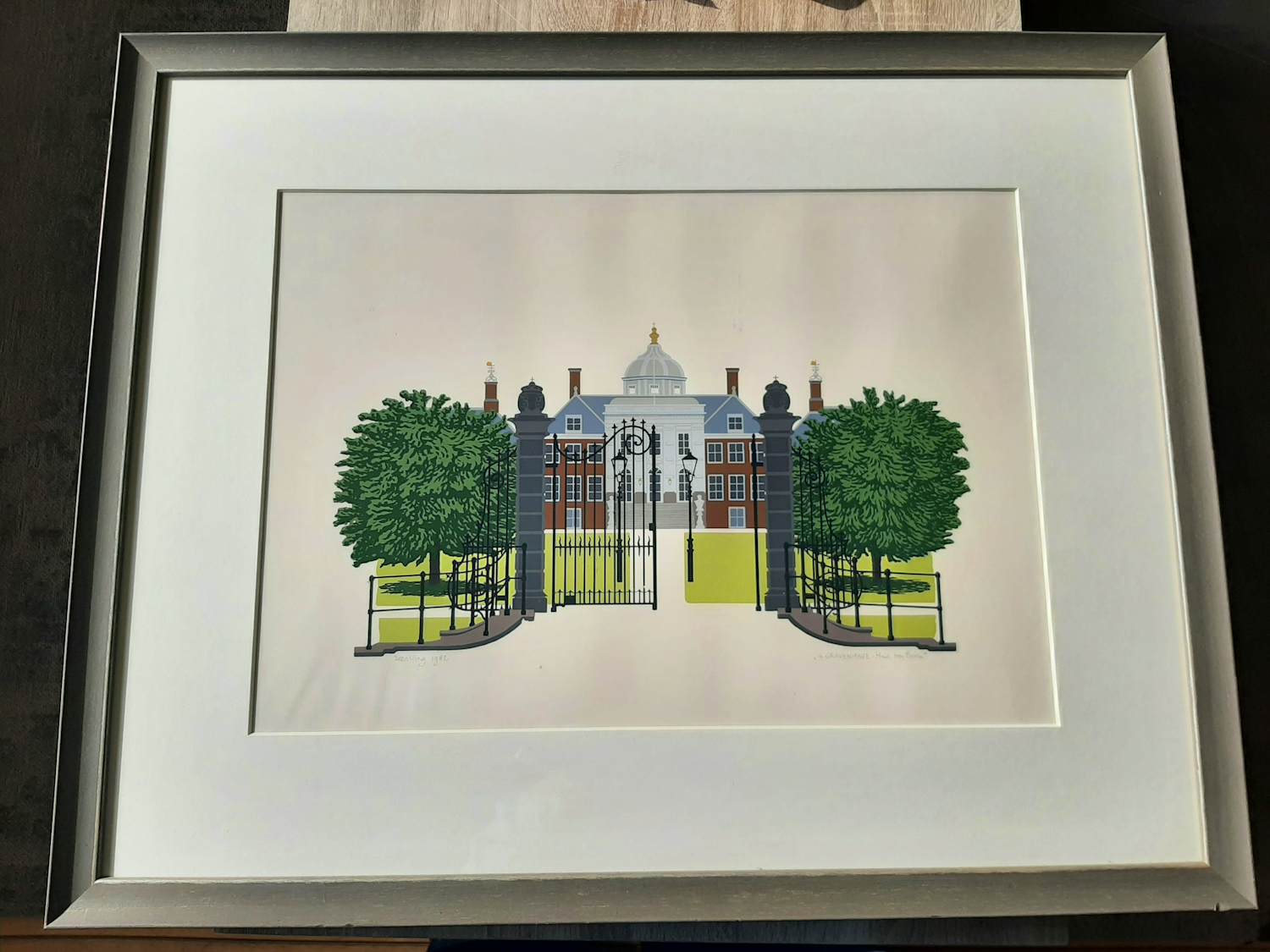 Sees Vlag - s-Gravenhage - Huis ten Bosch - Zeefdruk, Ingelijst kopen? Bied vanaf 50!