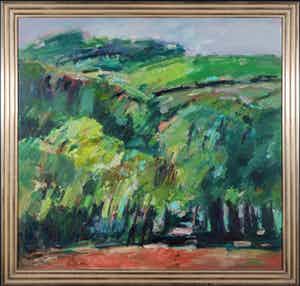 Toon de Haas - Olieverf op doek, Landschap - Ingelijst (Groot) verkocht voor € 150!