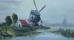 Henk Poeder - Polderlandschap met molens kopen? Bied vanaf 45!