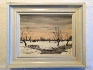 L. De Bruijn - Winterlandschap - Olieverf op doek, Ingelijst kopen? Bied vanaf 30!
