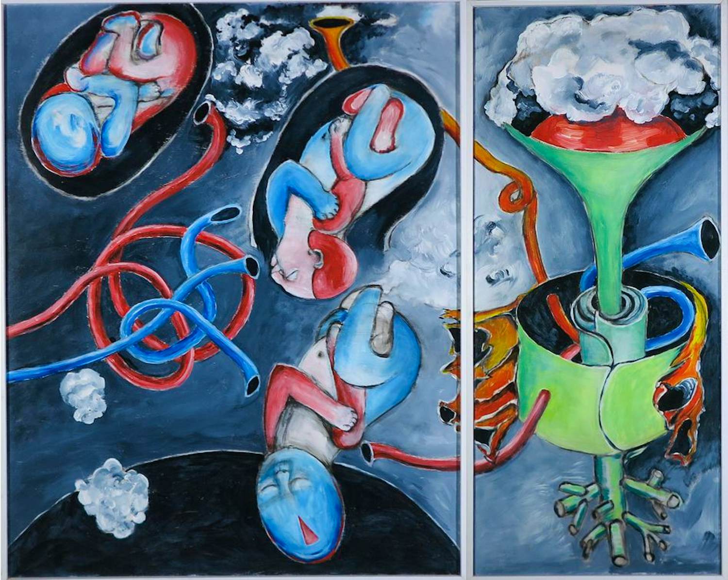 Sophie Mellema - Acryl op paneel, Leven en dood I (tweeluik) - Ingelijst (Groot) kaufen? Bieten Sie von 100!