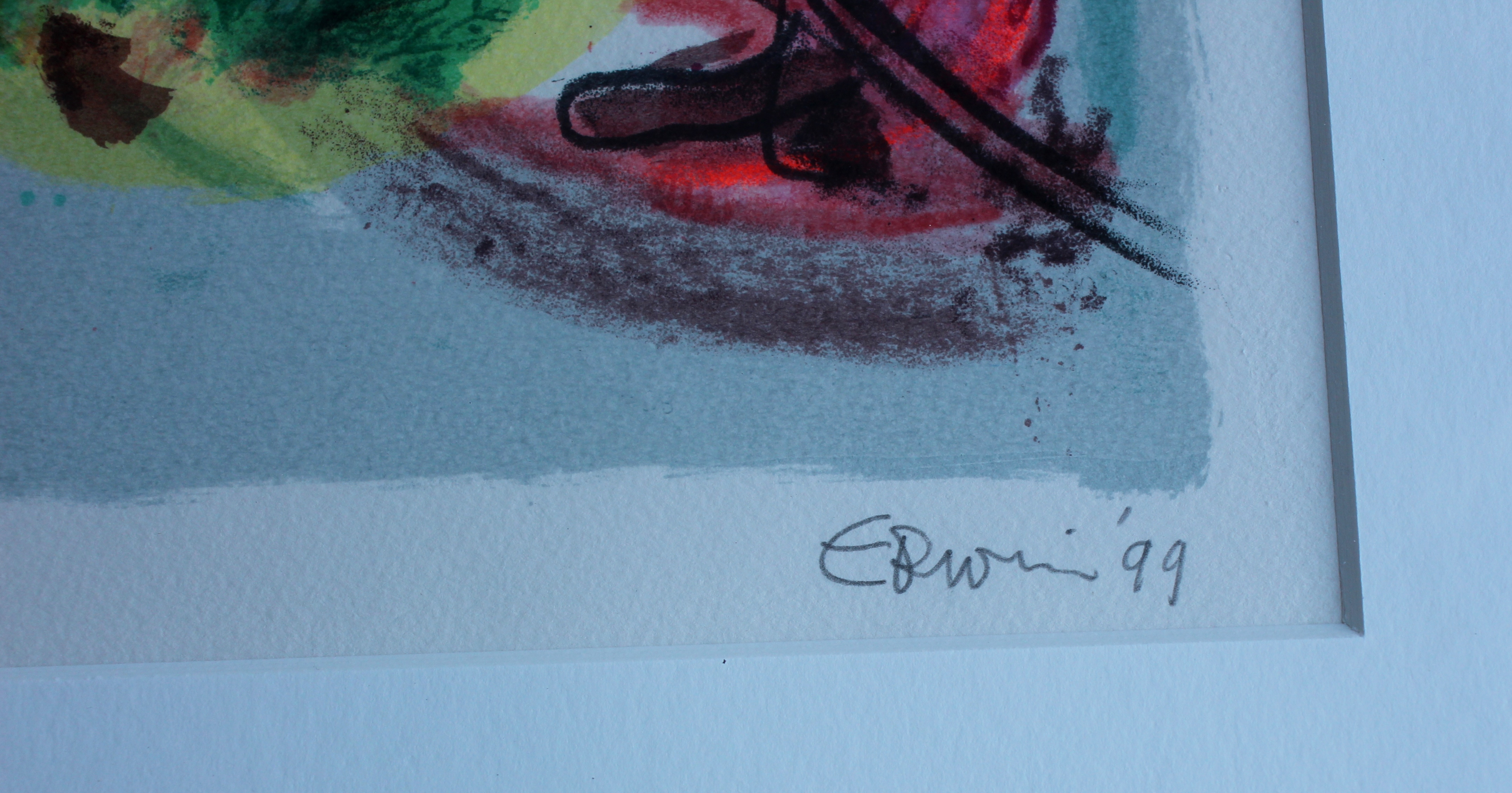 Erwin de Vries - ingelijste zeefdruk: verliefd stel - 1999 kopen? Bied vanaf 75!