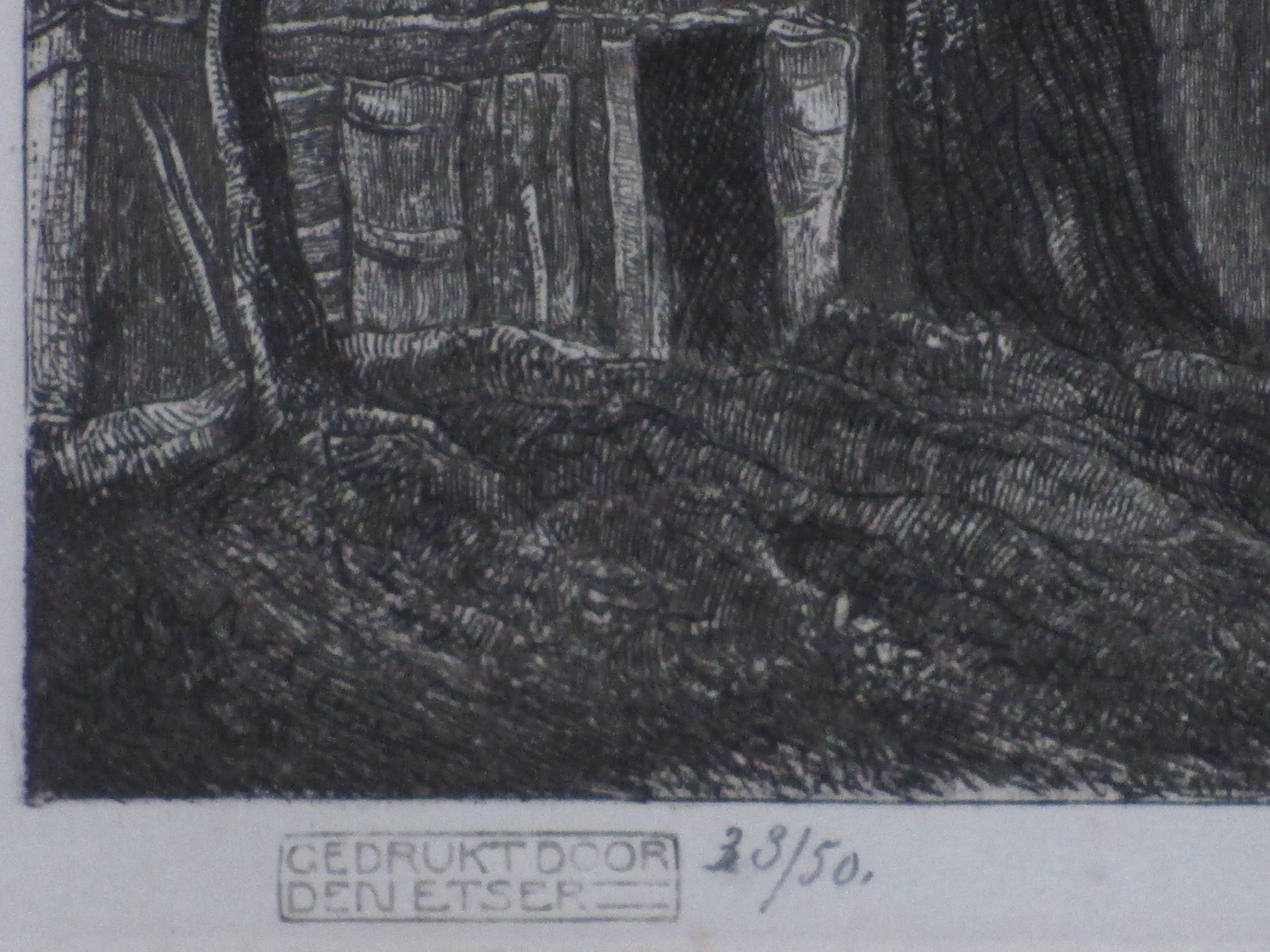 Johannes Graadt van Roggen - Achter de kerk te Bergen - Ets kopen? Bied vanaf 100!