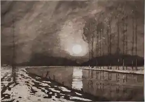 Eugene Lucker - Landschap aan de Roer bij maanlicht (LAATSTE KANS!) verkauft für € 90!