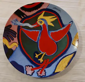 Corneille - Bord “ Vrolijke vogel “ kopen? Bied vanaf 50!