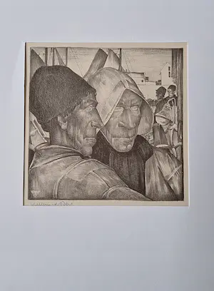 AcheterWillem van den Berg - Typische WvdB lithografie "Urker Vissermannen" potloodgesigneerd? Enchérissez de 34!