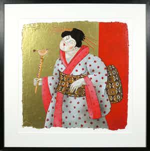 Ada Breedveld - Zeefdruk, Femmes Japonnais IV - Ingelijst verkocht voor € 50!