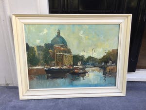 Buy Jan Kelderman - C5050-1, Amsterdam met uitzicht op de Sint-Nicolaaskerk? Bid from 150!